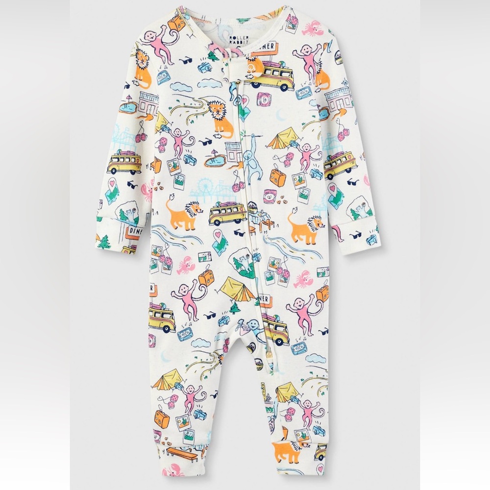 Roller Rabbit x target baby Roadtrip pajama one-piece bodysuit